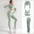 Three-piece camouflage yoga suit